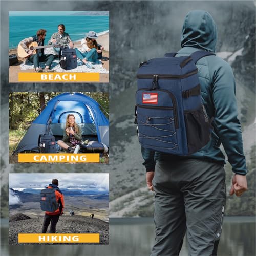 Image of 25L Insulated Cooler Backpack Water-Resistant Molle Cooler Bag for Camping