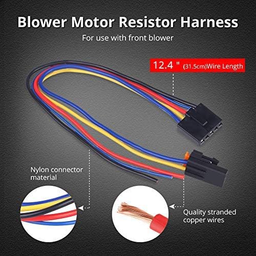 WMPHE Compatible with AC Blower Motor Resistor Buick Rainier Cadillac Chevrolet GMC HVAC AC Blower Motor Resistor kit With harness Replace OEM 15-81773, 89018778, 89019351