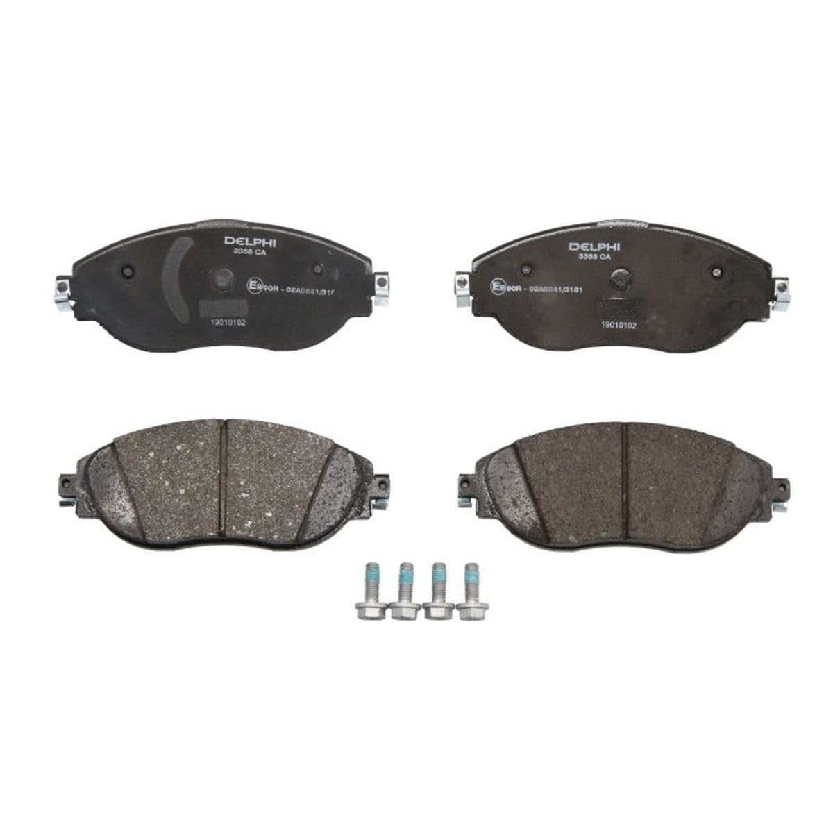 DELPHI Juego de pastillas de freno Delantero con accesorios LP3368 Juego de pastillas de freno Compatible con VW Passat B8 Variant 3G5, CB5 Golf 8 Hatchback CD1 Passat B8 Sedán 3G2, CB2, CUPRA, AUDI