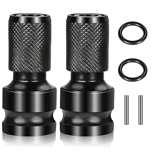 2 Stücke Stecknuss-Adapter 1/2 auf Bit Vierkantantantrieb1/4 Sechskantschaft Schlagschrauber Bit Adapter Stecknuss-Adapter Schnellfreisetzungs - Chuck - Konverter - Bitadapter