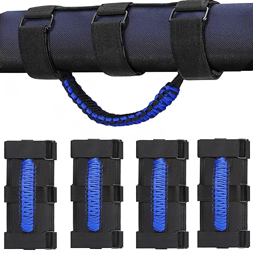 Image of moveland Upgrade Roll Bar Grab Handles for Jeep Wrangler TJ YJ JK 1955-2023