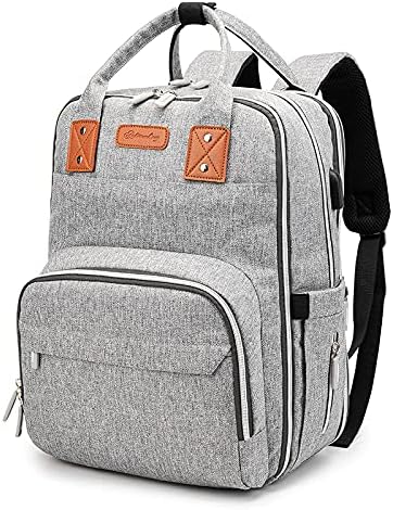 VigoRise Diaper Bag Backpack, Unisex Baby Bags with Changing Pad, Multifunction Waterproof Travel Back Pack (Light Grey)