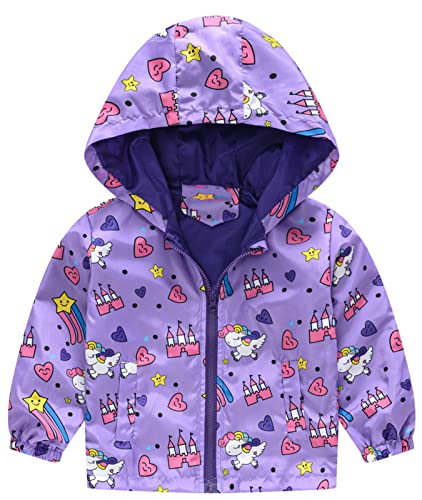 Image of Happy Cherry Kids Boys Girls Fleece Lined Windbreaker Jacket Fashion Prints Hoodie for Fall Winter