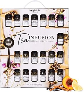 Thoughtfully Gourmet, Tea Infusion Kit Gift Set, Includes 25 Uniquely Flavoured Loose Leaf Teas And Tea Infuser, Pack of 25