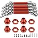 4Pcs ShareGoo Front Rear Drive Shaft CVD Driveshaft w/Hex Adapter Compatible with 1/8 Arrma Typhon 4x4 3s BLX Typhon 550 Mega 4x4 RC Car Upgrades Parts (Red)