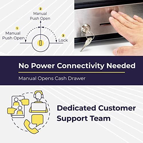 Gaveta de caixa registradora com abertura manual com suporte de metal para montagem sob o balcão – 4