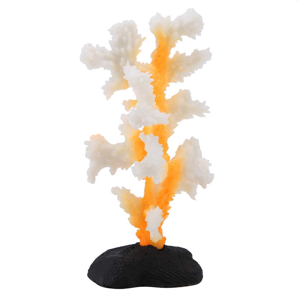 Aquarium Artificial Coral, Fish Artificial Coral Simulation Plant Luminous Silicone Coral for Fish Landscape Decoration Aquarium Ornaments(Yellow)