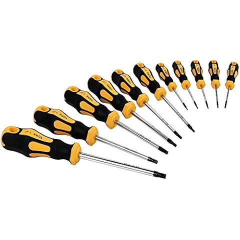 Deuba Schraubendreher Torx 11 tlg. CV-Stahl Stirnloch Werkstatt KFZ Werkzeug Schraubendrehersatz Schraubenzieher Set Cover
