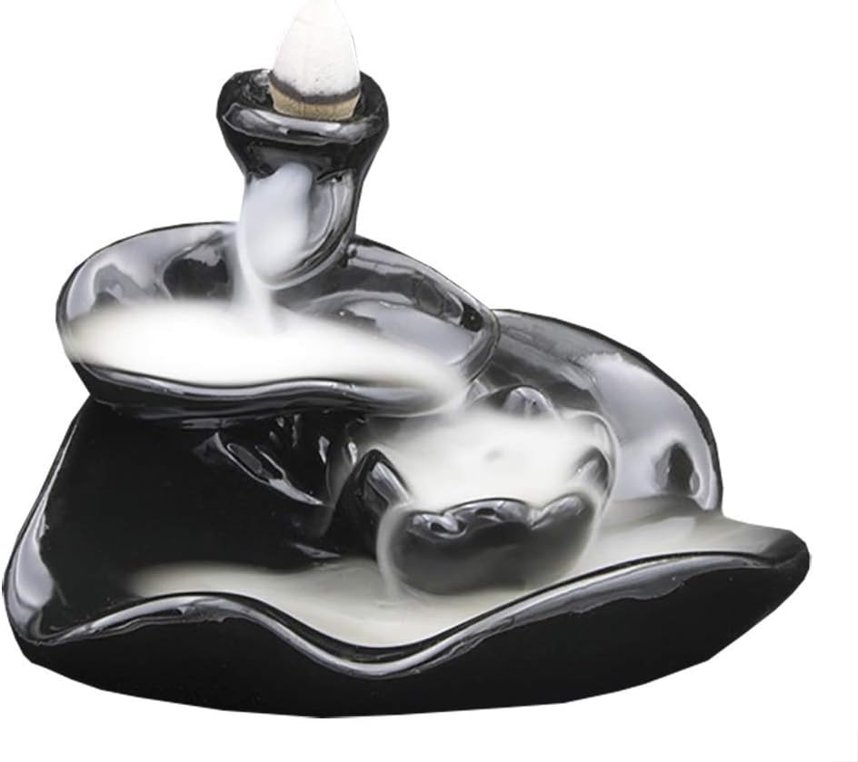 Funnuf Ceramic Incense Holder Incense Burner Backflow Censer, Water Ditch