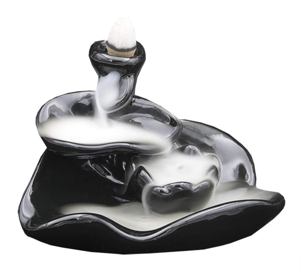 Funnuf Ceramic Incense Holder Incense Burner Backflow Censer, Water Ditch
