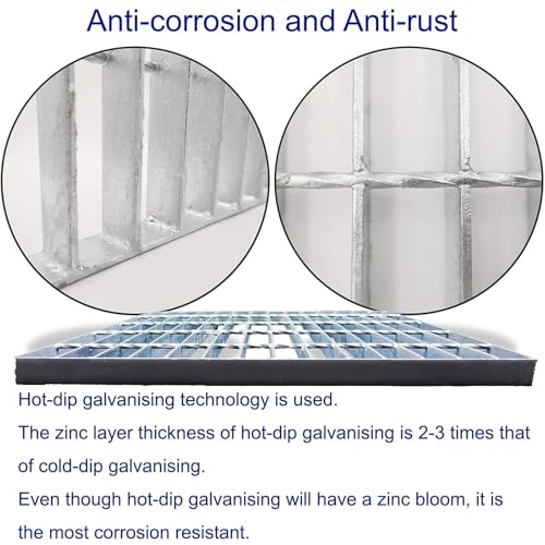 Image of Galvanized Steel Drain Grate, Driveway Channel Cover 24x24 in