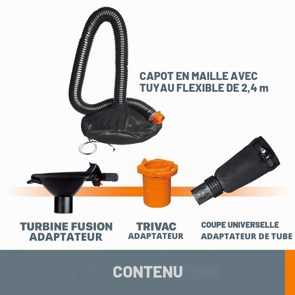 Worx LeafPro WA4058 Système de Collecte de Feuilles Universel pour Toutes Les Grandes Marques de soufflage/aspirateur