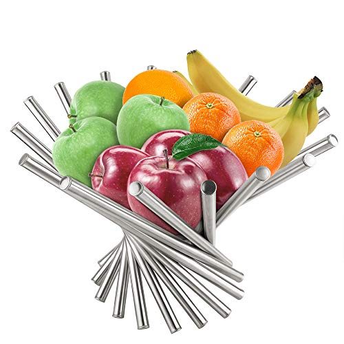 Stainless Steel Countertop Fruit Bowl Creative modern Home Decor Fruit Basket Stand Holder Vegetable Storage Organizer in Kitchen LivingDining Room