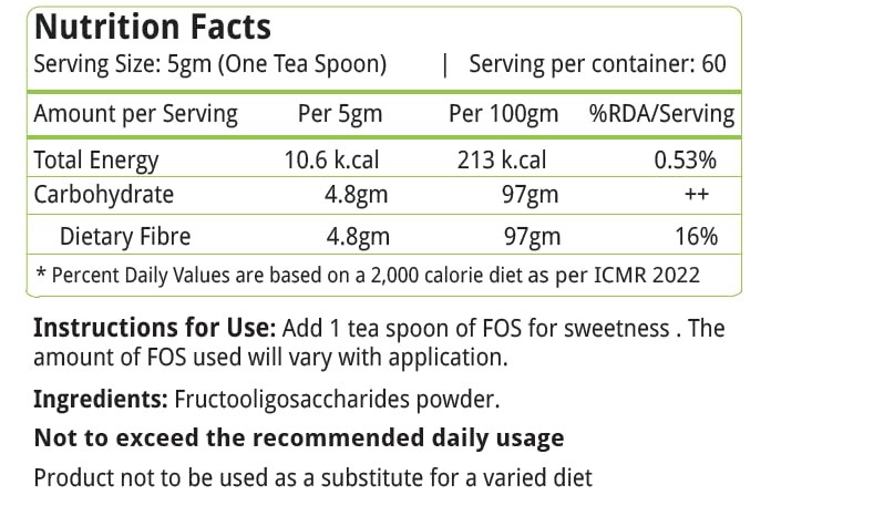 Image of Nature's Velvet FOS Fructooligosaccharides, Sugar Substitute and Probiotic Enhancer Powder -300g Pack of 3