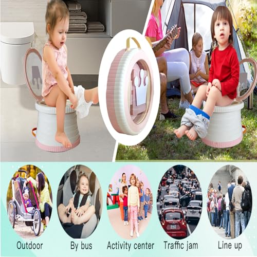 sunnysmile portable toilet for kidsportable potty seat for toddler traveltravel potty with travel bag applicable to camping indooroutdoor use includes 75 replacement bags