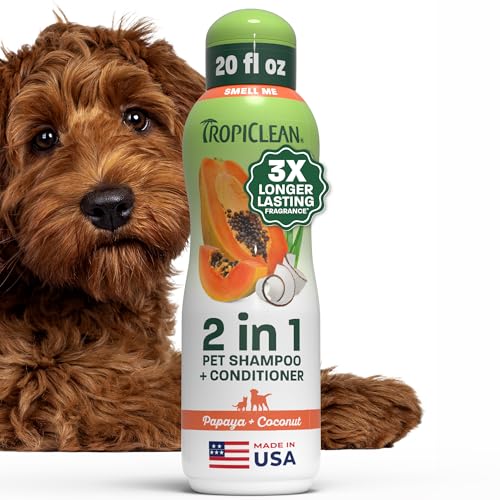 TropiClean 2in1 Dog Shampoo and Conditioner, 3X Longer Lasting Scent, 20oz