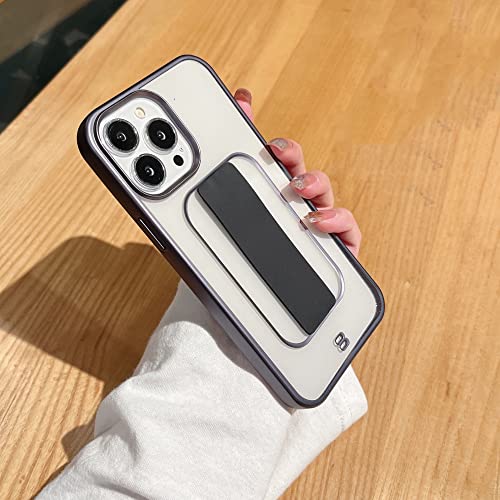 Étui de luxe pour iPhone 12 Pro coque carrée transparente antichoc avec finitions noir chromé