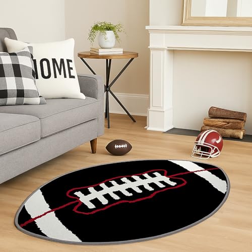 Tapete futbolístico negro 32x20 pulgadas para dormitorio miniatura 4