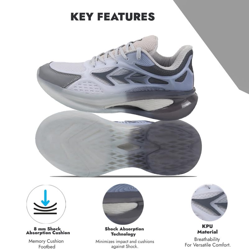 Image of FAUSTO Men's Sports Running Sneakers|Memory Cushion and Anti-Skid Bounce Back Phylon Sole|All Day Comfortable Walking Shoes|Gym and Training Shoes