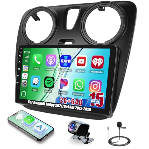 Autoradio Android 15 Renault Dokker Lodgy avec Bluetooth GPS et Écran Tactile
