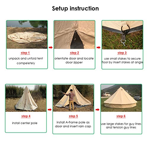 Carpa Bell de Algodón 3M 4 Estaciones Para 2 Personas miniatura 7