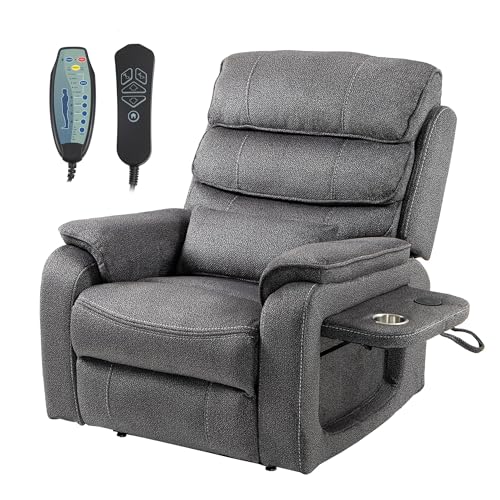 Sillón eléctrico reclinable con masaje color cuero miniatura 1