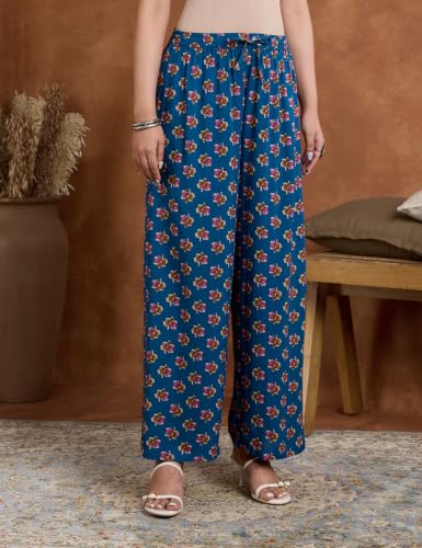 Image of Amazon Brand - Myx Women's Rayon Printed Kurta Set | Regular Fit | with Palazzo & Dupatta (Available in Plus Sizes)