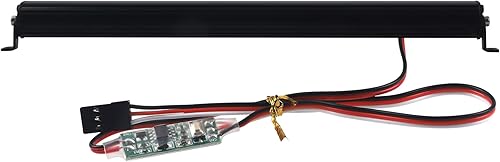 Miniatura 5 de HIRCQOO Barra de luz RC para techo, lámpara LED de carrocería, doble luz de techo compatible con Traxxas Slash Rustler Trx4 Axial SCX10 Tamiya