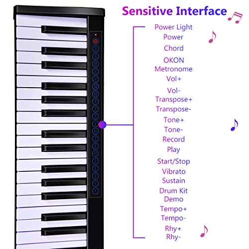 COSTWAY Digitale piano met 88 toetsen, geüpgraded elektrisch toetsenbord met draagbare draagtas, 128 ritme, 128 toon… - Image 7