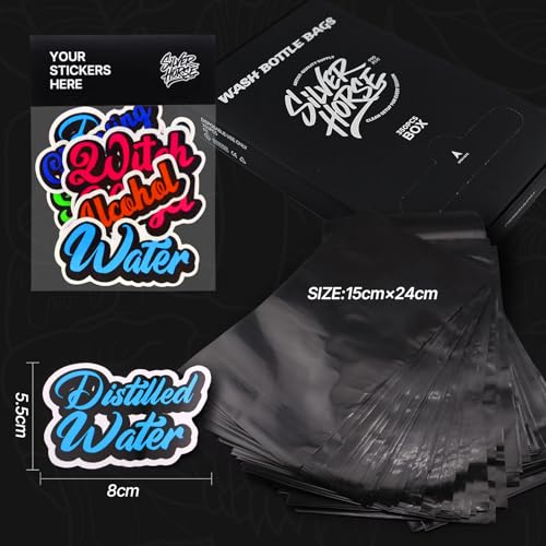 Siverhorse 350pcs Black Bottle Bags