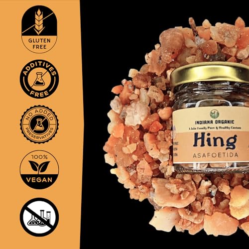 Image of Indiana Organic Hing 11 g whole sabut | trongest Pure Asafoetida| Hing from Uzbekistan | Gluten-Free | No Atta | No Maida | Chemical-Free | Organic | Harvest 2026 - 11 gram | Lab tested as per Elisa method (11 GRAM)