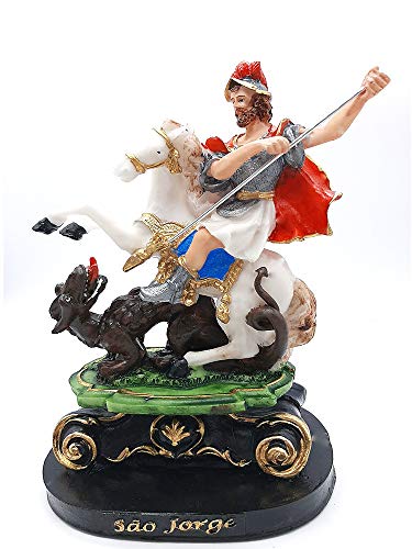 Imagem De São Jorge Escultura Em Resina De 20cm Estatua Ogum