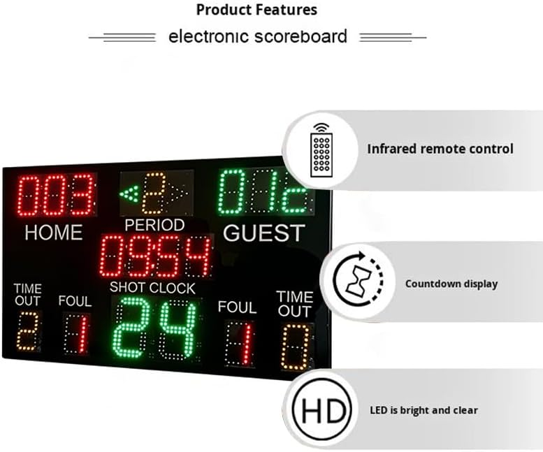 Wireless Basketball Game Electronic Scoring Board 24-Second Timer Integrated Basketball Match Electronic Scorer
