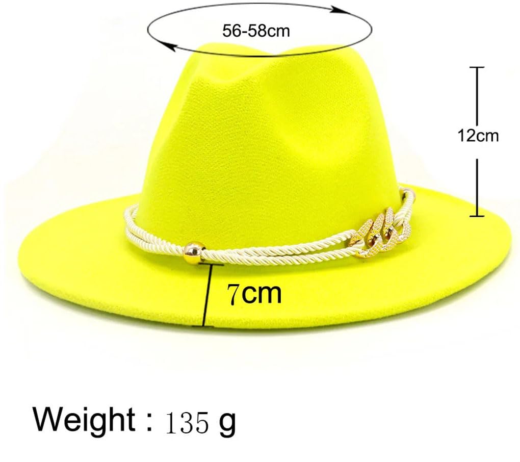 Cappello Fedora Jazz da donna, in feltro, a tesa larga, per feste, stile vintage