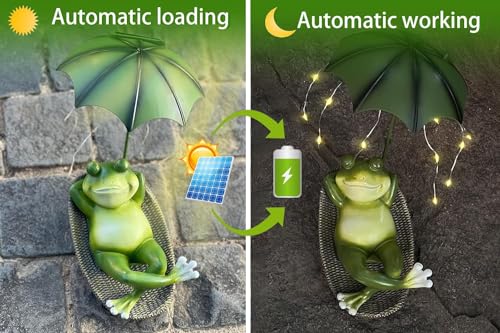 Umikk Frosch Figuren Draußen Deko Solar Garten Figuren Ornament mit Solar, Elektrische Hornhautentferner Hornhaut Fuß Entfernen, Einstellbare Geschwindigkeit