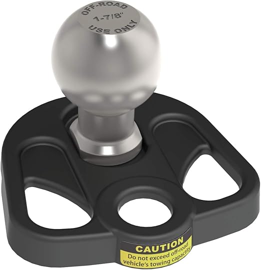 Hitchin’ Post Plus Lawn Mower Connector - 3 Way Hitch Plate - Includes 1 ⅞” Ball - Hitch for Boat Trailer, Snow Machines, Gardening Carts - Powder Coated Finish