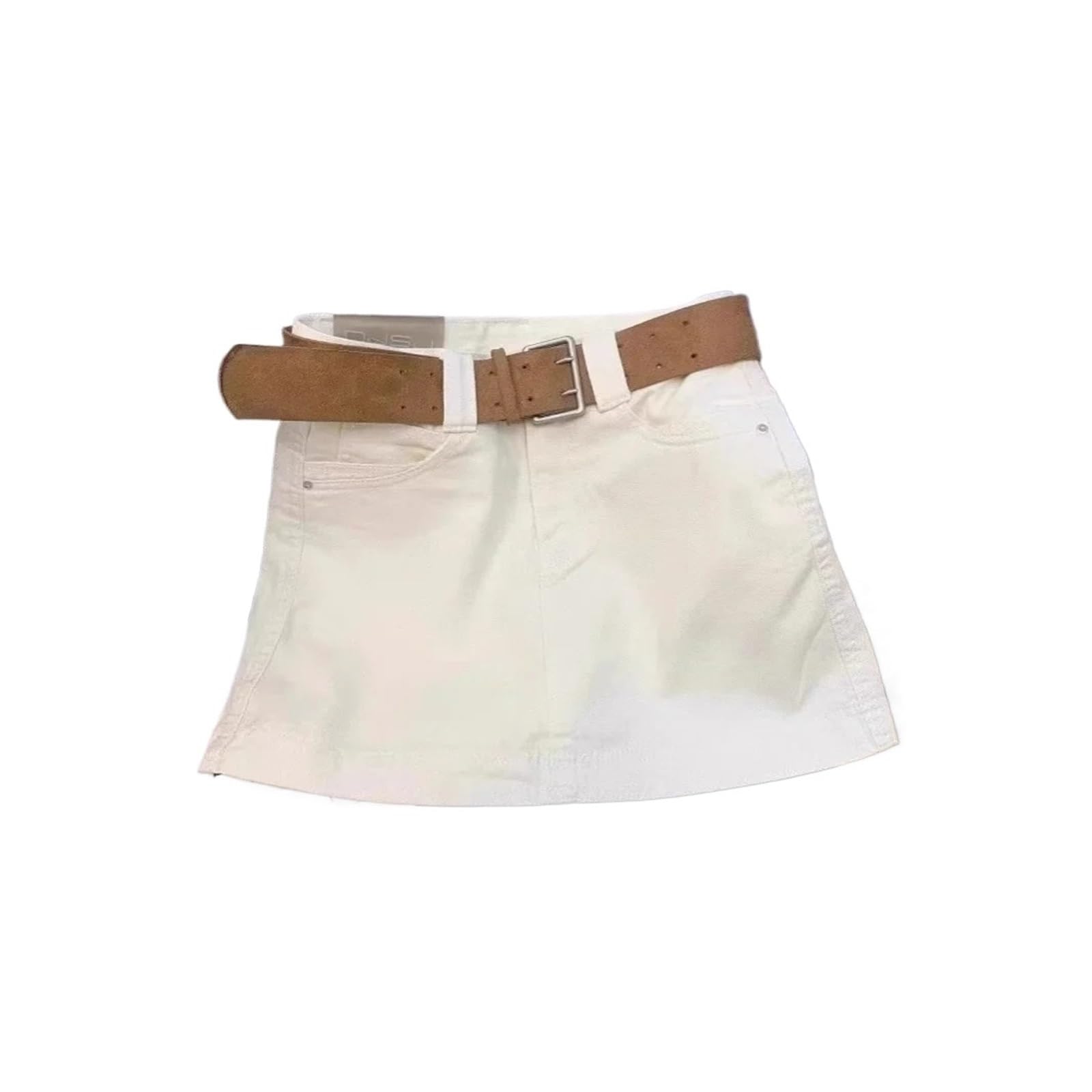1 pz lettera ricamata vita dimagrante minigonna in denim gonne corte estive da donna in cotone con tasche