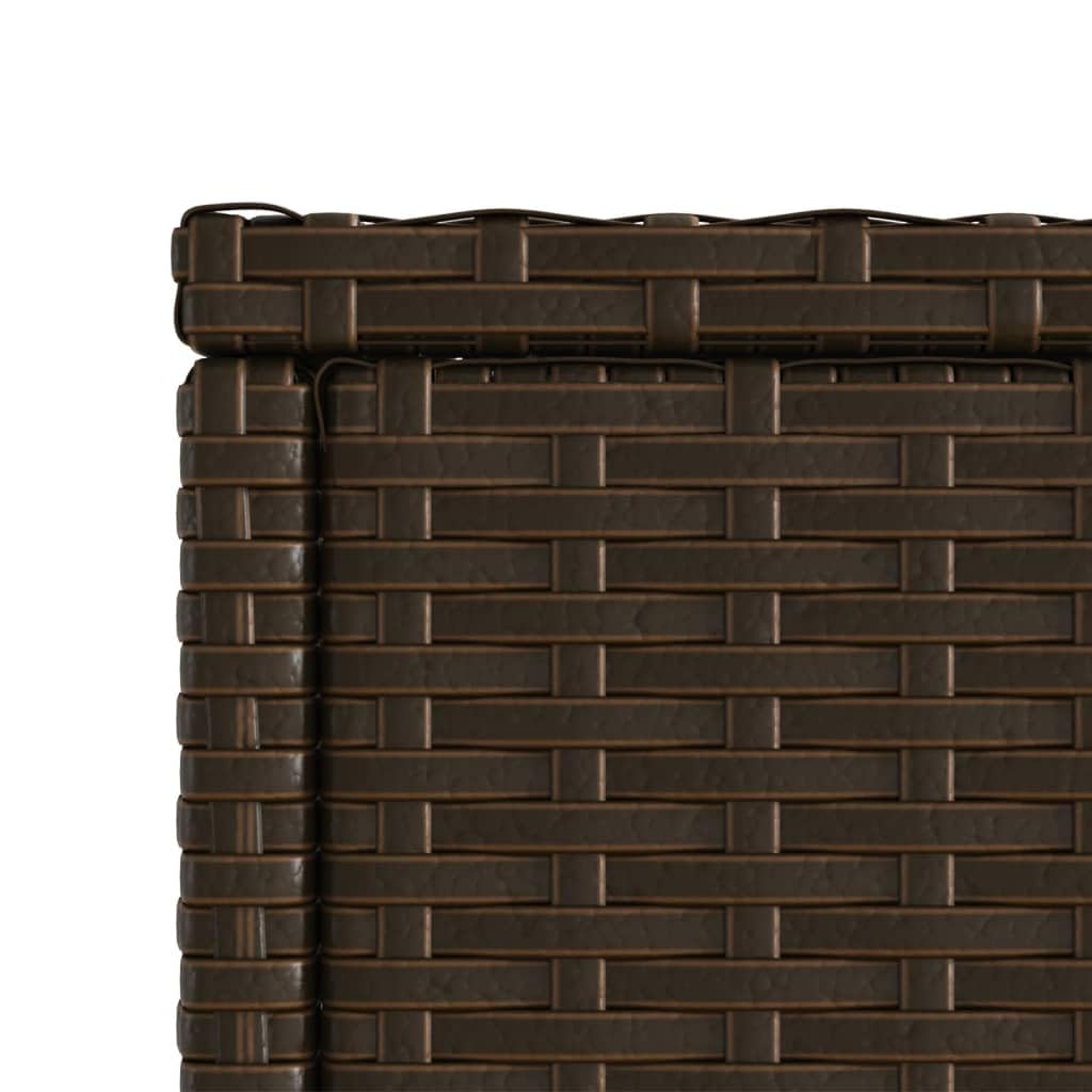 Stół ogrodowy ze szklanym blatem, brązowy, 58 x 27,5 x 55 cm, rattan, odporny na warunki atmosferyczne, stabilna rama, na taras, balkon, do ogrodu, stół pomocniczy, stolik pomocniczy