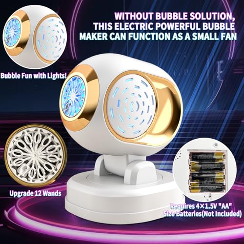Deserthome Bubble Machine, Automatic Bubble Machine for Kids Parties Toddlers, Bubble Blower Machine Bubble Maker Battery Operated, Great for Wedding Birthday - Halloween Outdoor Bubble Toy, White - Image 6