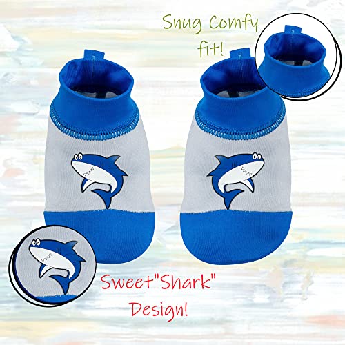 PEAK 2 PEAK Kids Boys and Girls, Baby Swim Shark Hat and Booties Set, Sun Protection UPF 50+ - Age 0-12 Months3