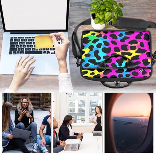Maletín para portátil con estampado leopardo neón 15" miniatura 6