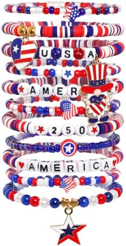 Independence Day Bracelets for Women, 4th of July Accessories USA...