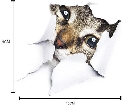 Miniatura 4 de oAutoSjy Calcomanía creativa de gato agrietado para ventana de coche, 3D, realista, animal, divertida, linda calcomanía de arañazos para mascotas,