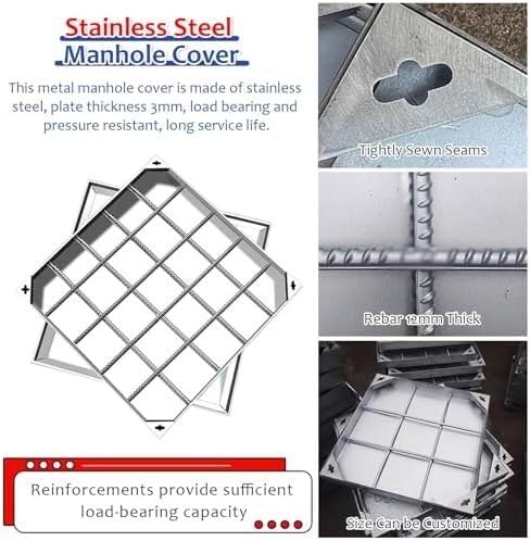 Grille de drainage extérieure en métal pour couvercle de regard robuste - 4