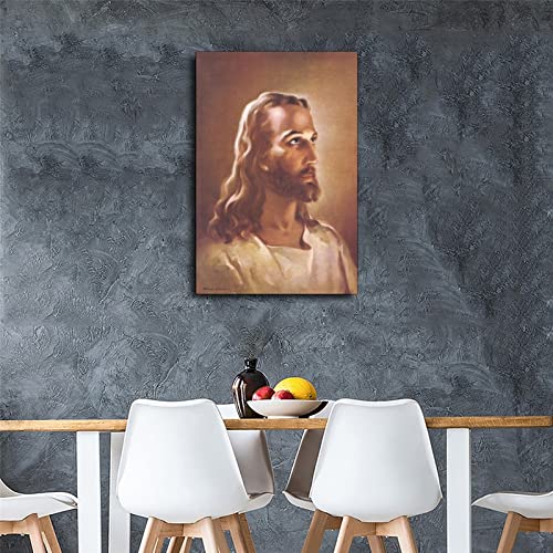 Head Portrait Of Christ Jesus Canvas Art Poster And Wall Art Picture Print Modern Family Bedroom Decor Posters 12X18Inch(30X45Cm) #TOP3