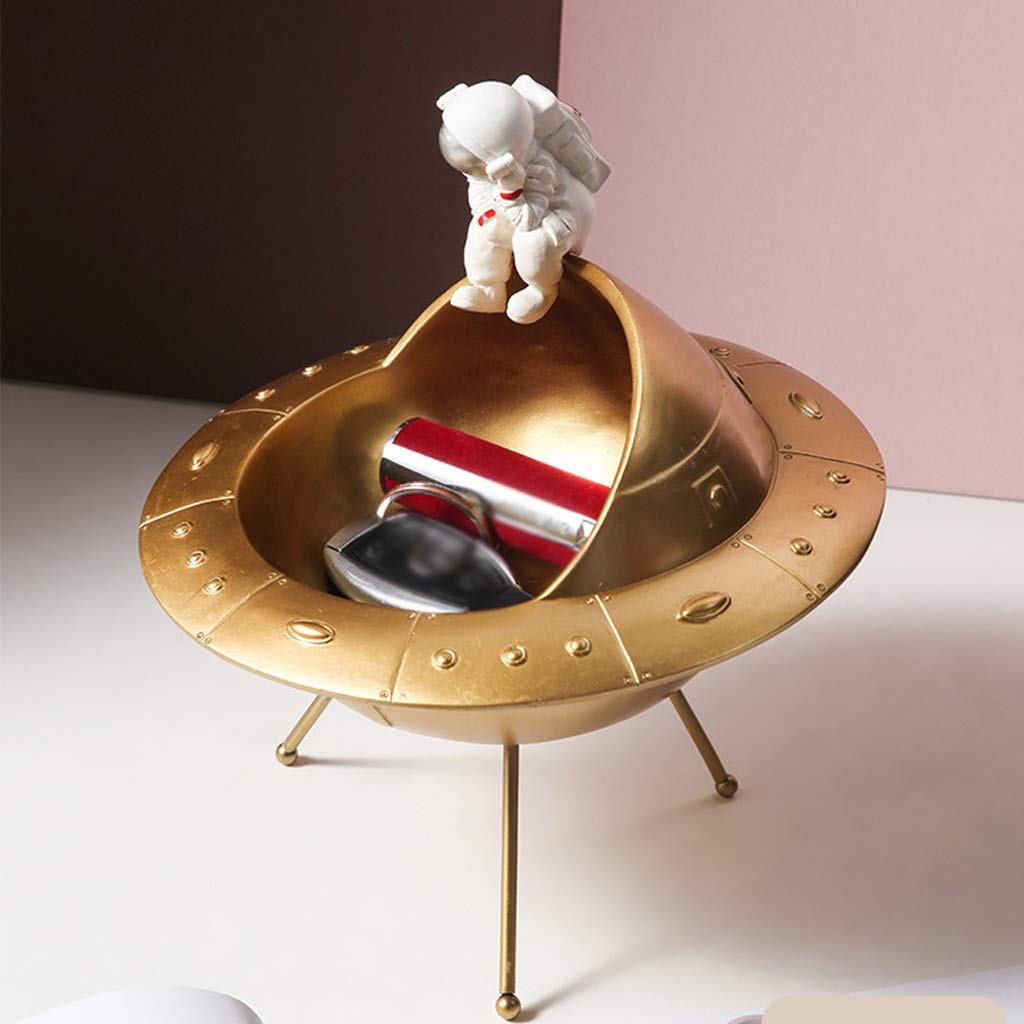 Dekoracje na biurko do wnętrz Figurki Astronauta Magazyn Resin Posągi Do Dekoracji Kosmonauta Rzeźba Desktop Przechowywania Talizmowa Stash Box Statua Przechowywanie Przechowywania Home Decor Dekoracj