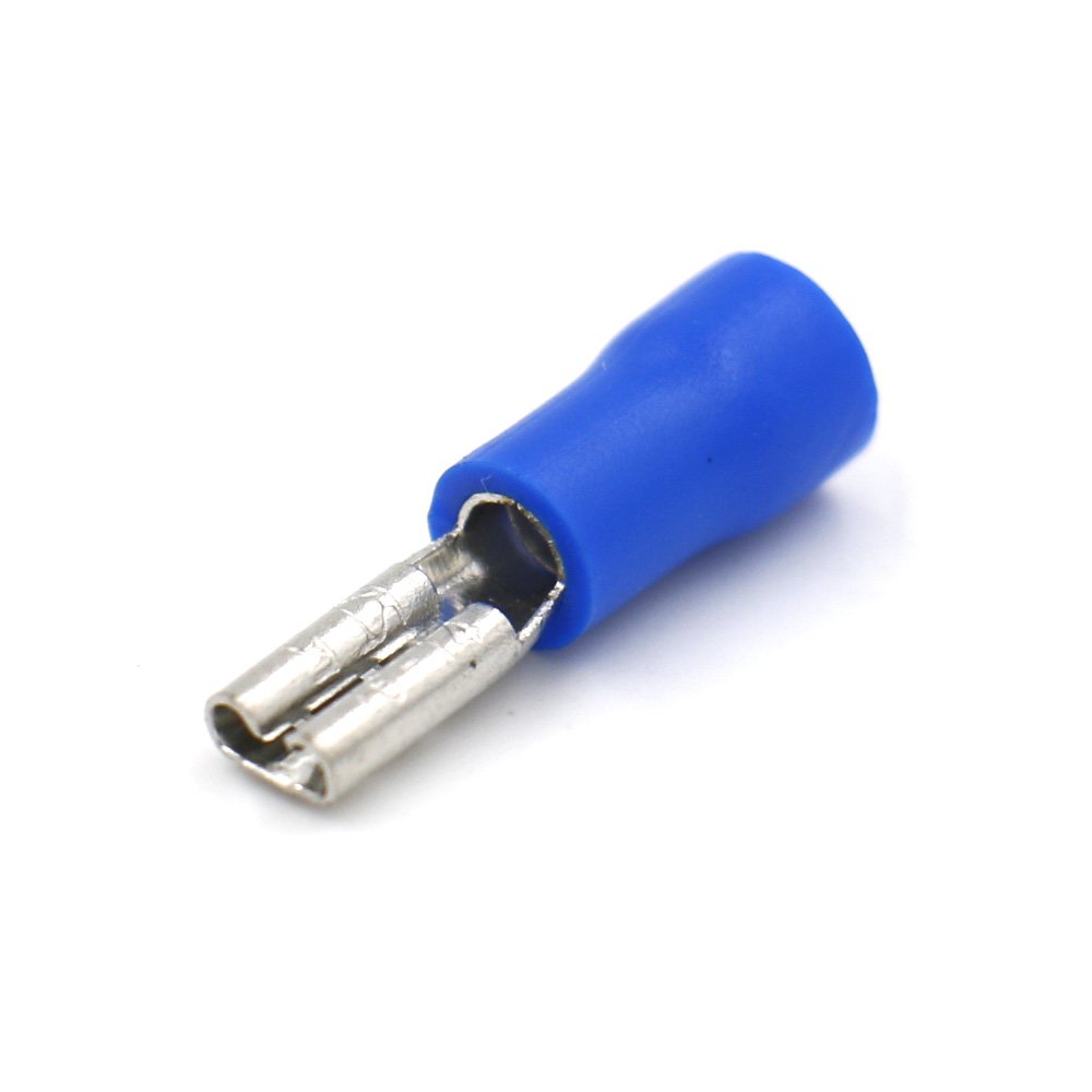 Baomain Pre Insulated Spade Crimp Terminals FDD1.25-110 2.4mm Dia Bolt Blue 100 Pack