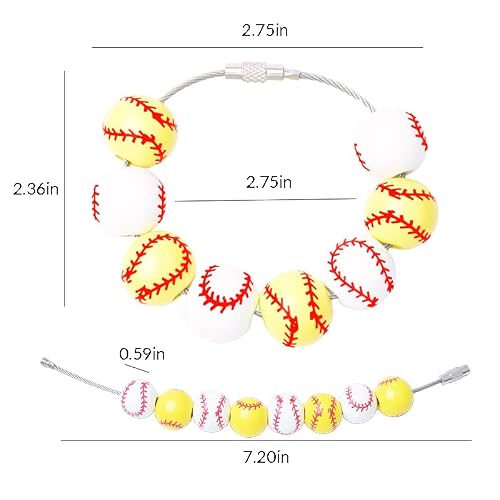 Baseball Softball Bogg Bag Charms for Girl Beach Bag Sports Beads Accessories for Purse Wallet Bogg Bag Baseball and Softball Charms for Women Softball Baseball Player Lover Sports Charm
