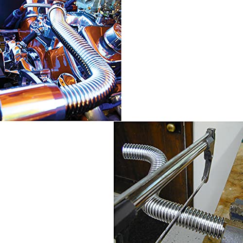 Wenjtp Universal 48-Inch Flexible Radiator Hose Kit With 1-3/4", 1-1/2", 1-1/4" Chrome Caps Stainless Steel (Silver) #TOP1