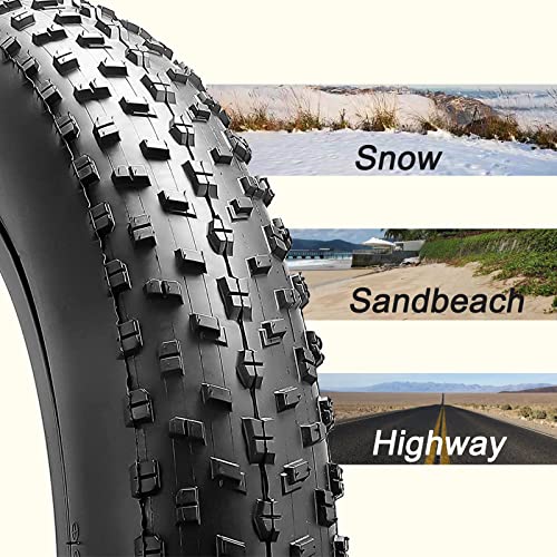 Fat Tire,All-Terrain E-Bike Tires - For Sand, Snow, Mountain And City Roads. 20/26X4.0 Inch E-Bike Tires - Fits Most E-Bikes And Bikes And Can Be Easily #TOP1